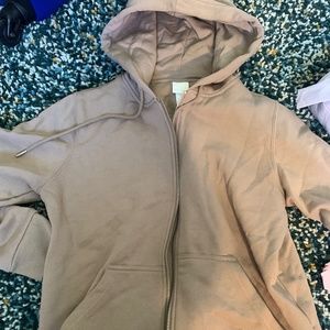 Tan Zip Up Hoodie